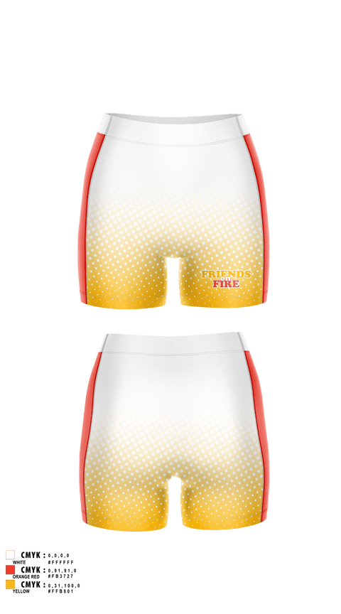 Womens Compression Shorts, FRIENDS on FIRE, Women's Volleyball, Teamtime, Team time, sublimation, custom sports apparel, team uniforms, spirit wear, spiritwear, sports uniforms, custom shirts, team store, custom team store, fundraiser sports, apparel fundraiser