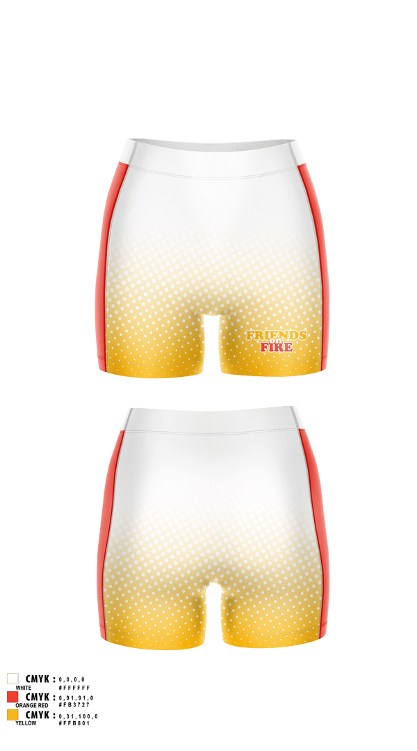 Womens Compression Shorts, FRIENDS on FIRE, Women's Volleyball, Teamtime, Team time, sublimation, custom sports apparel, team uniforms, spirit wear, spiritwear, sports uniforms, custom shirts, team store, custom team store, fundraiser sports, apparel fundraiser