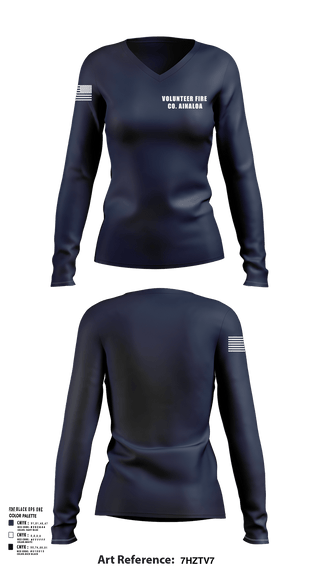 Womens Long Sleeve Vneck Shirt, Volunteer Fire Co. Ainaloa, Fire Department, Teamtime, Team time, sublimation, custom sports apparel, team uniforms, spirit wear, spiritwear, sports uniforms, custom shirts, team store, custom team store, fundraiser sports, apparel fundraiser