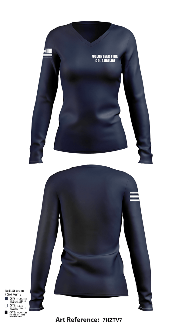 Womens Long Sleeve Vneck Shirt, Volunteer Fire Co. Ainaloa, Fire Department, Teamtime, Team time, sublimation, custom sports apparel, team uniforms, spirit wear, spiritwear, sports uniforms, custom shirts, team store, custom team store, fundraiser sports, apparel fundraiser