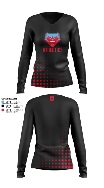 Westlake Middle School 91601712 Women's Long Sleeve V-neck Shirt - 1