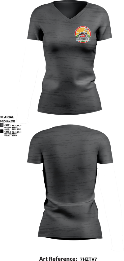 Mowbros 38789795 Women's Short Sleeve V-neck Shirt - 3