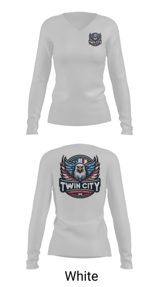 Womens Long Sleeve Vneck Shirt, Twin City Overhead Door, , Teamtime, Team time, sublimation, custom sports apparel, team uniforms, spirit wear, spiritwear, sports uniforms, custom shirts, team store, custom team store, fundraiser sports, apparel fundraiser