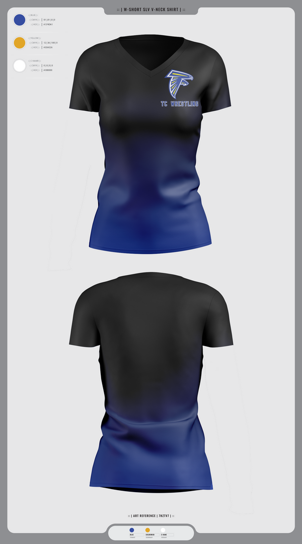 Womens Short Sleeve Vneck Shirt, Todd County High School Wrestling, Wrestling, Teamtime, Team time, sublimation, custom sports apparel, team uniforms, spirit wear, spiritwear, sports uniforms, custom shirts, team store, custom team store, fundraiser sports, apparel fundraiser