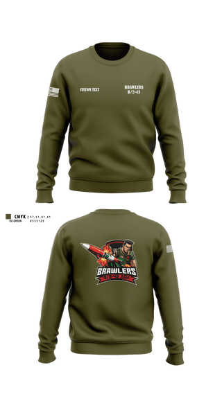 Crew Neck Sweatshirt, Brawlers, Army, Teamtime, Team time, sublimation, custom sports apparel, team uniforms, spirit wear, spiritwear, sports uniforms, custom shirts, team store, custom team store, fundraiser sports, apparel fundraiser