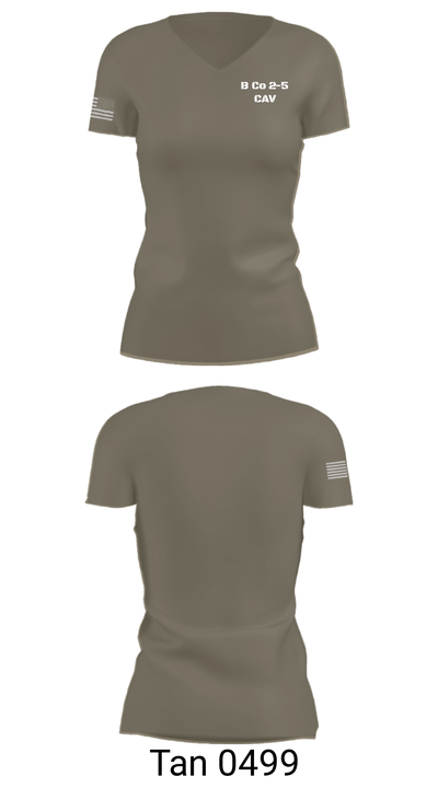 B Co 2-5 CAV 9491805 Women's Short Sleeve V-neck Shirt - 68