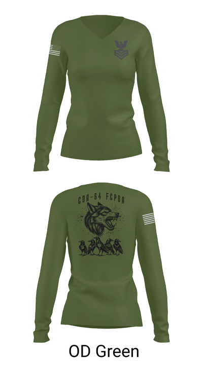 CDA 64 12212221 Women's Long Sleeve V-neck Shirt - 54