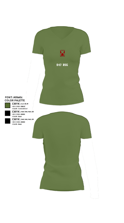 647 RSG 4218296 Women's Short Sleeve V-neck Shirt - 44