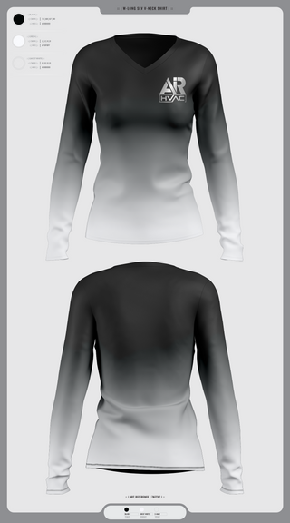 Womens Long Sleeve Vneck Shirt, AIR HVAC, , Teamtime, Team time, sublimation, custom sports apparel, team uniforms, spirit wear, spiritwear, sports uniforms, custom shirts, team store, custom team store, fundraiser sports, apparel fundraiser
