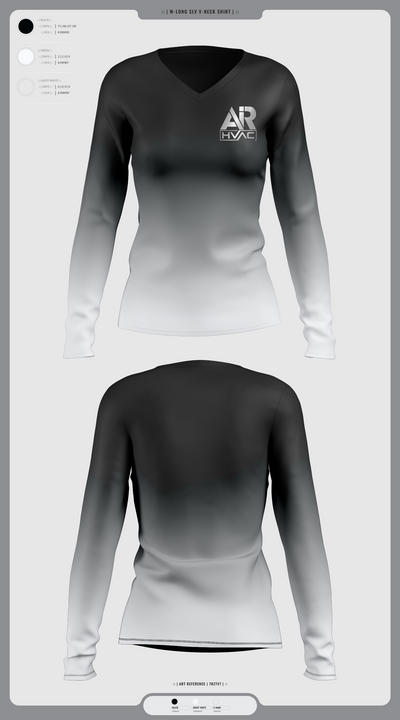AIR HVAC 4979728 Women's Long Sleeve V-neck Shirt - 1