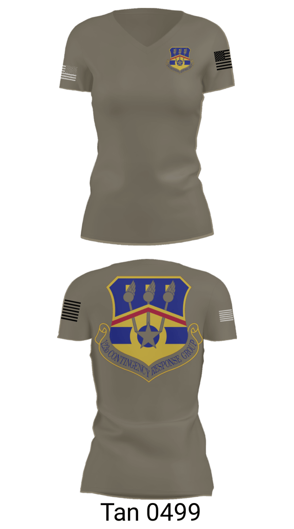 Women's Short Sleeve Vneck Shirt, 123d Contingency Response Group, Air Force, Teamtime, Team time, sublimation, custom sports apparel, team uniforms, spirit wear, spiritwear, sports uniforms, custom shirts, team store, custom team store, fundraiser sports, apparel fundraiser