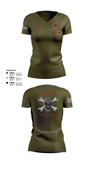 Women's Short Sleeve Vneck Shirt, 758th SMC, Army, Teamtime, Team time, sublimation, custom sports apparel, team uniforms, spirit wear, spiritwear, sports uniforms, custom shirts, team store, custom team store, fundraiser sports, apparel fundraiser