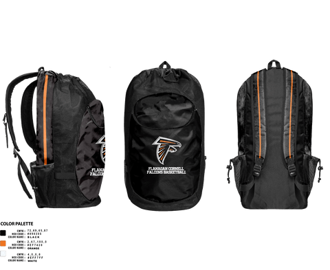 Gear Bag, Flanagan Cornell Falcons Basketball, Men's Basketball, Teamtime, Team time, sublimation, custom sports apparel, team uniforms, spirit wear, spiritwear, sports uniforms, custom shirts, team store, custom team store, fundraiser sports, apparel fundraiser