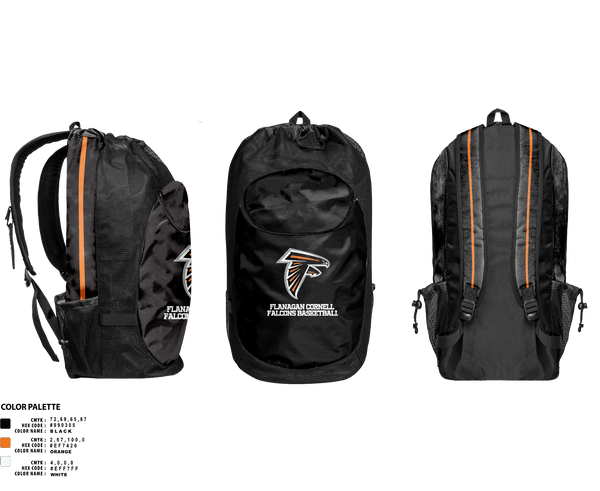 Gear Bag, Flanagan Cornell Falcons Basketball, Men's Basketball, Teamtime, Team time, sublimation, custom sports apparel, team uniforms, spirit wear, spiritwear, sports uniforms, custom shirts, team store, custom team store, fundraiser sports, apparel fundraiser