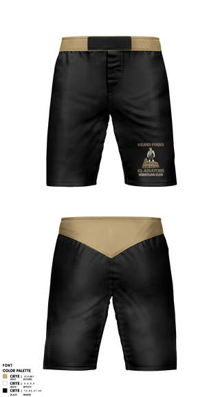 Fight Shorts, Gladiators Wrestling Club, Wrestling, Teamtime, Team time, sublimation, custom sports apparel, team uniforms, spirit wear, spiritwear, sports uniforms, custom shirts, team store, custom team store, fundraiser sports, apparel fundraiser