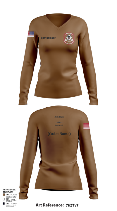 Detachment 035 78200386 Women's Long Sleeve V-neck Shirt - 107