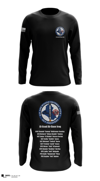 Long Sleeve Performance Shirt, Bravo Battery, 4th Battalion, 3rd Air Defense Artillery Regiment, Army, Teamtime, Team time, sublimation, custom sports apparel, team uniforms, spirit wear, spiritwear, sports uniforms, custom shirts, team store, custom team store, fundraiser sports, apparel fundraiser
