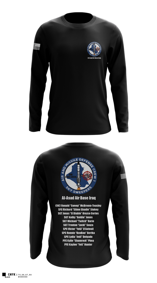 Long Sleeve Performance Shirt, Bravo Battery, 4th Battalion, 3rd Air Defense Artillery Regiment, Army, Teamtime, Team time, sublimation, custom sports apparel, team uniforms, spirit wear, spiritwear, sports uniforms, custom shirts, team store, custom team store, fundraiser sports, apparel fundraiser
