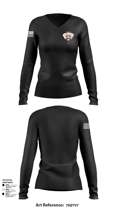 397TH SC 58386436 Women's Long Sleeve V-neck Shirt - 134
