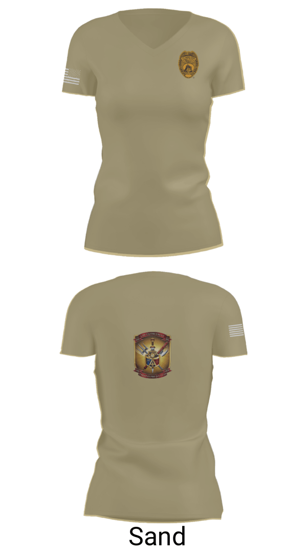Women's Short Sleeve Vneck Shirt, 4th Law Enforcement Battalion Bravo Company, Marines, Teamtime, Team time, sublimation, custom sports apparel, team uniforms, spirit wear, spiritwear, sports uniforms, custom shirts, team store, custom team store, fundraiser sports, apparel fundraiser