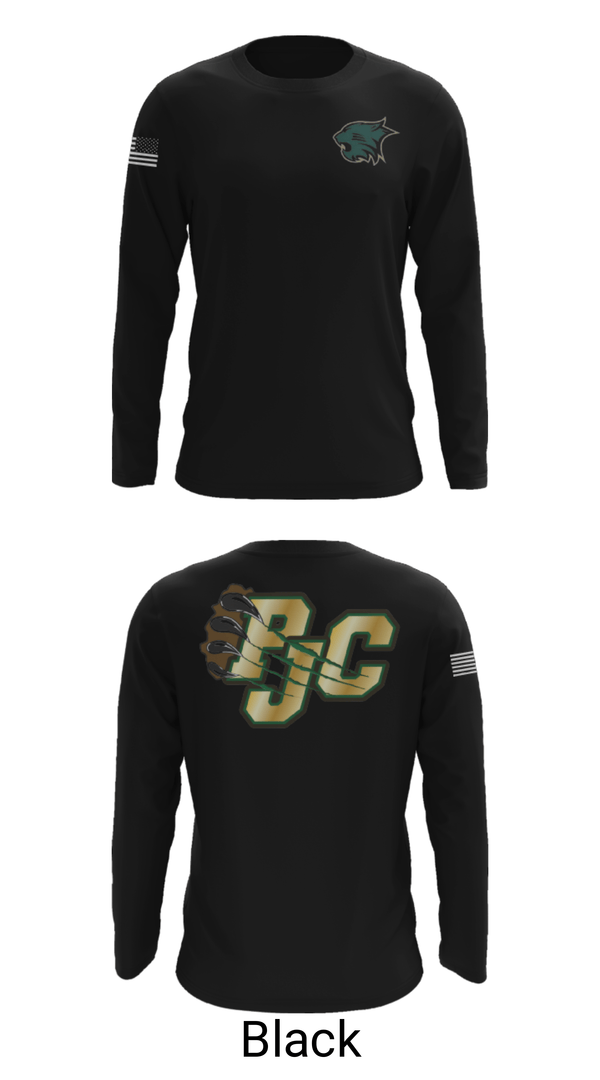 Long Sleeve Performance Shirt, Plainfield Junior Cats Football/Cheer, Football, Teamtime, Team time, sublimation, custom sports apparel, team uniforms, spirit wear, spiritwear, sports uniforms, custom shirts, team store, custom team store, fundraiser sports, apparel fundraiser