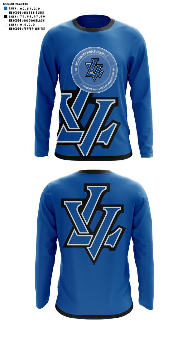 Long Sleeve Performance Shirt, Warren Middle School Cheer, Cheer, Teamtime, Team time, sublimation, custom sports apparel, team uniforms, spirit wear, spiritwear, sports uniforms, custom shirts, team store, custom team store, fundraiser sports, apparel fundraiser