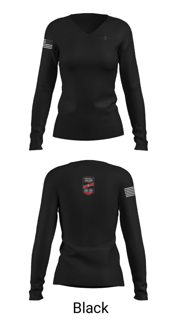Womens Long Sleeve Vneck Shirt, Floor Shield of Orlando, , Teamtime, Team time, sublimation, custom sports apparel, team uniforms, spirit wear, spiritwear, sports uniforms, custom shirts, team store, custom team store, fundraiser sports, apparel fundraiser