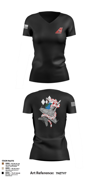 Womens Short Sleeve Vneck Shirt, VFA-102, , Teamtime, Team time, sublimation, custom sports apparel, team uniforms, spirit wear, spiritwear, sports uniforms, custom shirts, team store, custom team store, fundraiser sports, apparel fundraiser