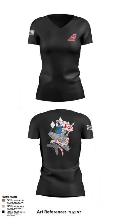 VFA-102 23546693 Women's Short Sleeve V-neck Shirt - 3
