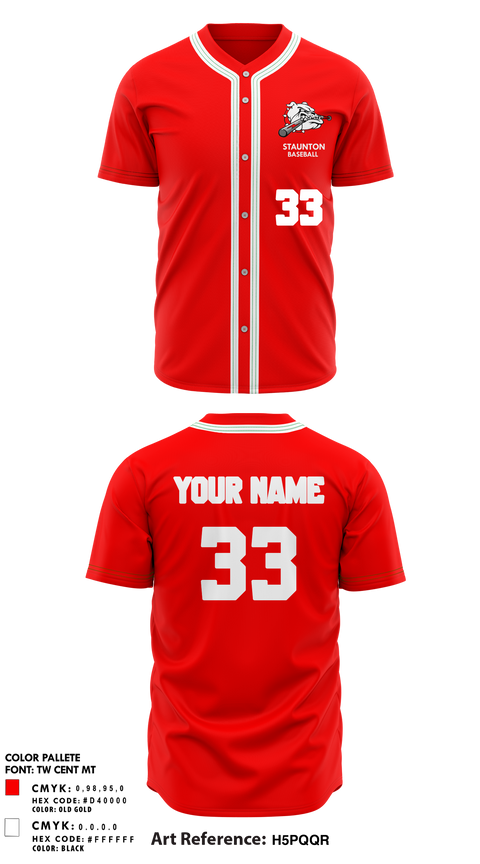 Full Button Baseball Jersey, Staunton High School Baseball, Baseball, Teamtime, Team time, sublimation, custom sports apparel, team uniforms, spirit wear, spiritwear, sports uniforms, custom shirts, team store, custom team store, fundraiser sports, apparel fundraiser