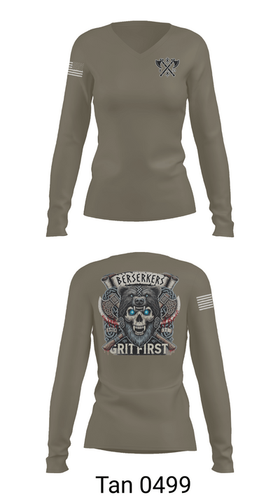 Baker 3-509th 3rd Plt 1st squad 60073036 Women's Long Sleeve V-neck Shirt - 77