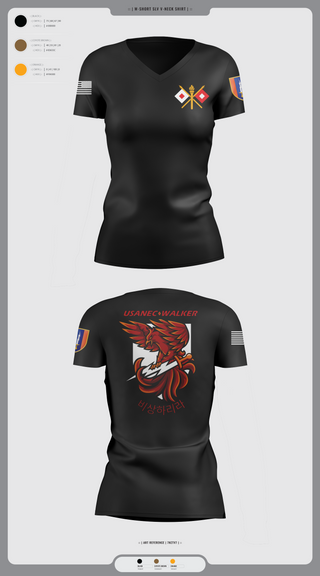 Womens Short Sleeve Vneck Shirt, USANEC-WALKER, Army, Teamtime, Team time, sublimation, custom sports apparel, team uniforms, spirit wear, spiritwear, sports uniforms, custom shirts, team store, custom team store, fundraiser sports, apparel fundraiser