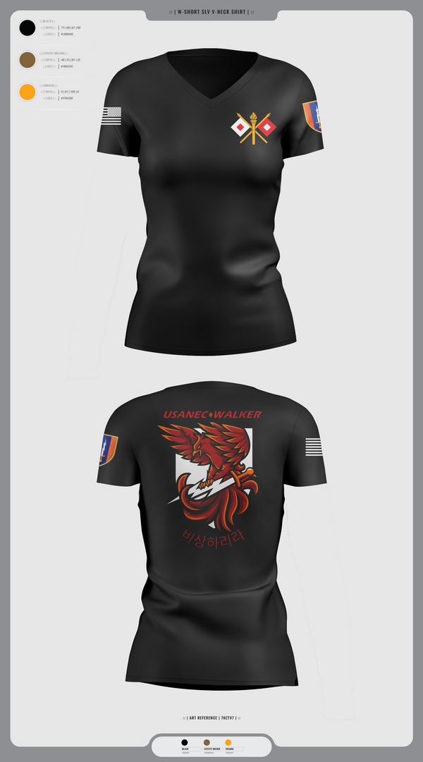 Womens Short Sleeve Vneck Shirt, USANEC-WALKER, Army, Teamtime, Team time, sublimation, custom sports apparel, team uniforms, spirit wear, spiritwear, sports uniforms, custom shirts, team store, custom team store, fundraiser sports, apparel fundraiser