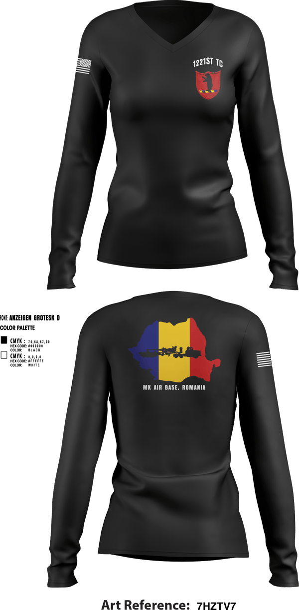 Womens Long Sleeve Vneck Shirt, 1221st TC, National Guard, Teamtime, Team time, sublimation, custom sports apparel, team uniforms, spirit wear, spiritwear, sports uniforms, custom shirts, team store, custom team store, fundraiser sports, apparel fundraiser
