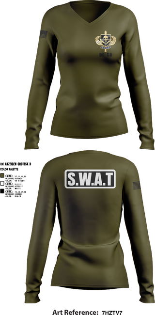 Womens Long Sleeve Vneck Shirt, Delta 4, Police, Teamtime, Team time, sublimation, custom sports apparel, team uniforms, spirit wear, spiritwear, sports uniforms, custom shirts, team store, custom team store, fundraiser sports, apparel fundraiser