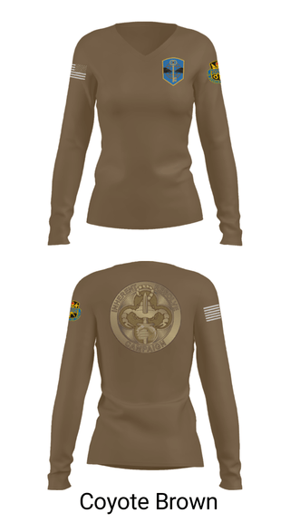 Women's Long Sleeve Vneck Shirt, 372 MOB, Army, Teamtime, Team time, sublimation, custom sports apparel, team uniforms, spirit wear, spiritwear, sports uniforms, custom shirts, team store, custom team store, fundraiser sports, apparel fundraiser