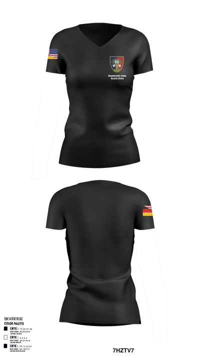 U.S. Army Health Clinic - Baumholder 42265508 Women's Short Sleeve V-neck Shirt - 150