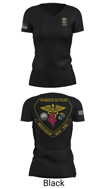 4th Med Battalion 81744782 Women's Short Sleeve V-neck Shirt - 28
