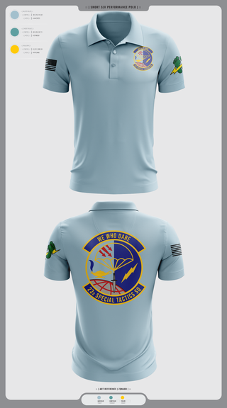 Short Sleeve Performance Polo, 23 STS, Air Force, Teamtime, Team time, sublimation, custom sports apparel, team uniforms, spirit wear, spiritwear, sports uniforms, custom shirts, team store, custom team store, fundraiser sports, apparel fundraiser