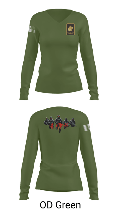 Alpha Company  2-27 48035421 Women's Long Sleeve V-neck Shirt - 57