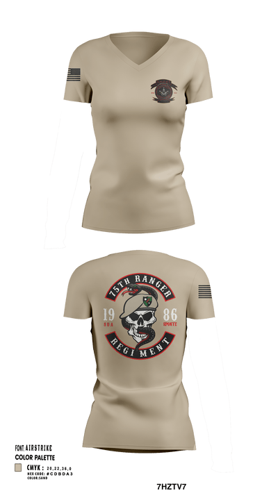 Green Beret 87463289 Women's Short Sleeve V-neck Shirt - 122