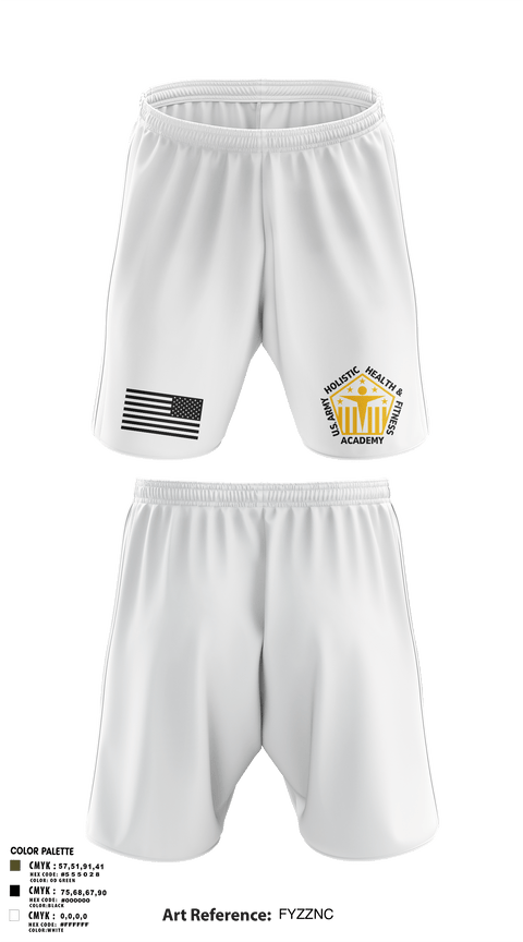 Athletic Shorts With Pockets, U.S. Army Holistic Health & Fitness Academy, Army, Teamtime, Team time, sublimation, custom sports apparel, team uniforms, spirit wear, spiritwear, sports uniforms, custom shirts, team store, custom team store, fundraiser sports, apparel fundraiser
