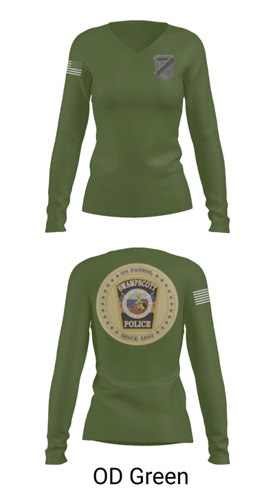 Swampscott Police 55581807 Women's Long Sleeve V-neck Shirt - 66