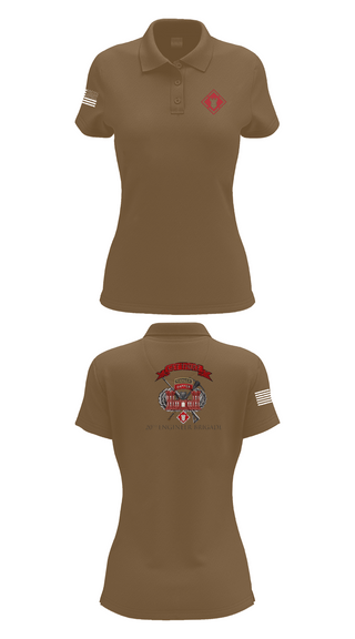 Womens Short Sleeve Performance Polo, 264 EN CO, Army, Teamtime, Team time, sublimation, custom sports apparel, team uniforms, spirit wear, spiritwear, sports uniforms, custom shirts, team store, custom team store, fundraiser sports, apparel fundraiser
