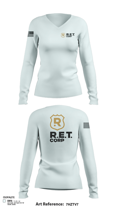 RET CORP 33326250 Women's Long Sleeve V-neck Shirt - 121