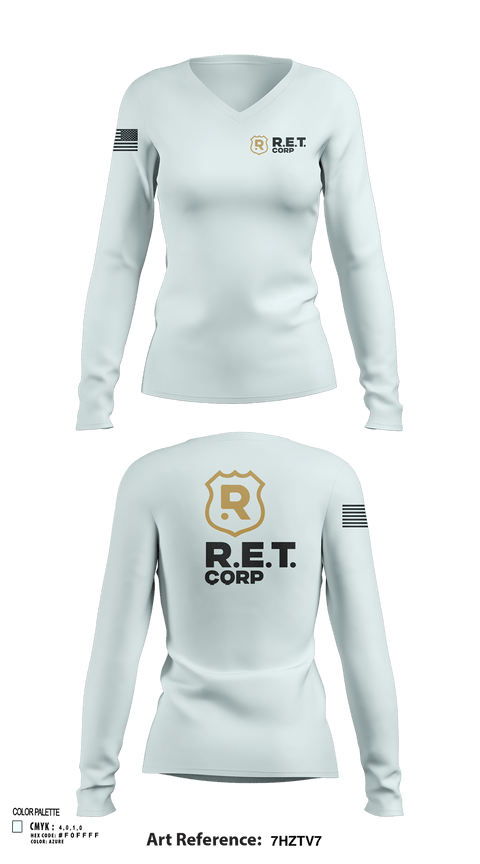 Womens Long Sleeve Vneck Shirt, RET CORP, Police, Teamtime, Team time, sublimation, custom sports apparel, team uniforms, spirit wear, spiritwear, sports uniforms, custom shirts, team store, custom team store, fundraiser sports, apparel fundraiser