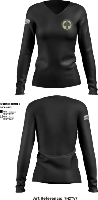 Womens Long Sleeve Vneck Shirt, 44th infantry brigade, Army, Teamtime, Team time, sublimation, custom sports apparel, team uniforms, spirit wear, spiritwear, sports uniforms, custom shirts, team store, custom team store, fundraiser sports, apparel fundraiser