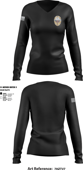 Women's Long Sleeve Vneck Shirt, Monument Police Department, Police, Teamtime, Team time, sublimation, custom sports apparel, team uniforms, spirit wear, spiritwear, sports uniforms, custom shirts, team store, custom team store, fundraiser sports, apparel fundraiser