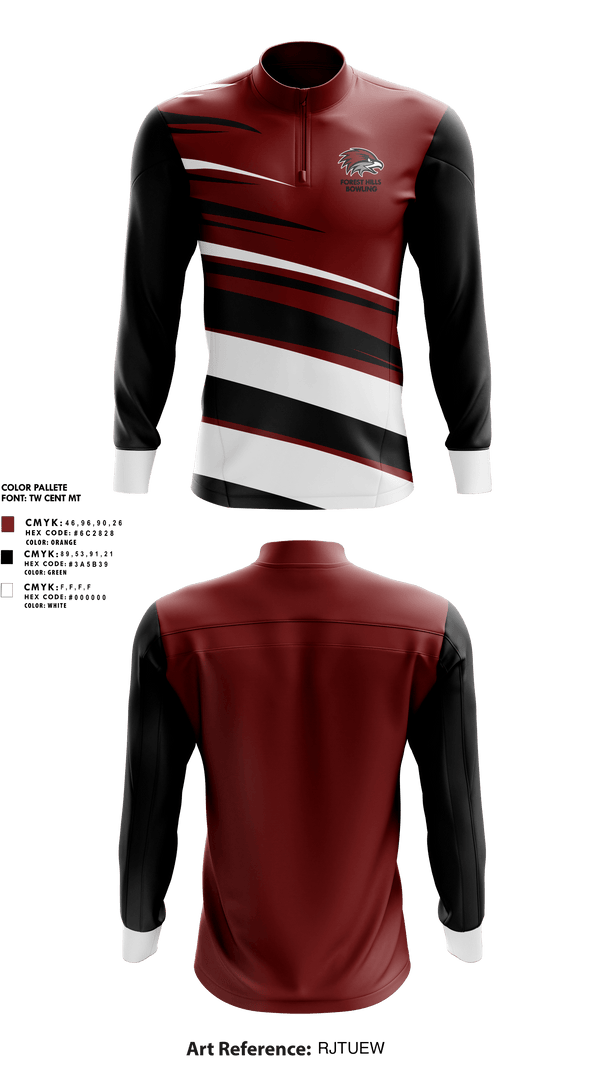 Quarter Zip Jacket, Forest Hills Eastern High School Bowling, Bowling, Teamtime, Team time, sublimation, custom sports apparel, team uniforms, spirit wear, spiritwear, sports uniforms, custom shirts, team store, custom team store, fundraiser sports, apparel fundraiser