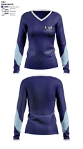 Oakmont High School Aquatics 60428011 Women's Long Sleeve V-neck Shirt - 2